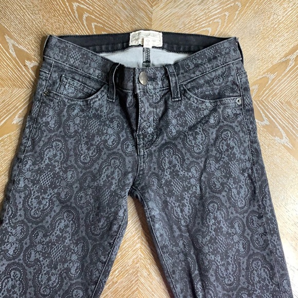 CURRENT ELLIOTT The Ankle Skinny Black Antique Lace Jeans 25 - Picture 13 of 13